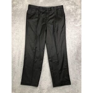 Hickey Freeman Pants Mens 40x32 Black Pleated Cuffed Dress